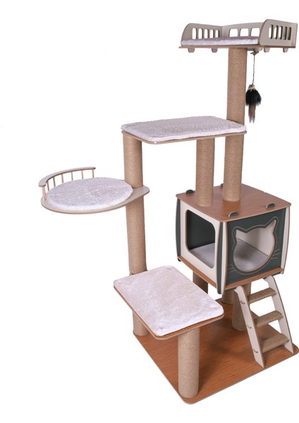 Xl Katlı Kedi Oyun Evi Köşk