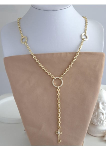 Halkalı Detaylı Y Model Kolye