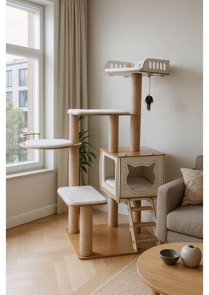 Xl Katlı Kedi Oyun Evi Köşk