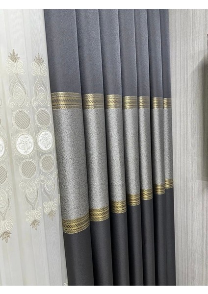 Nivemeshome Manavgat Antrasit-Gold FT632113 V-2501 1/3 Sık Pileli Fon Perde Apm fiyatları