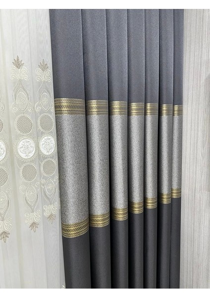 Nivemeshome Manavgat Antrasit-Gold FT632113 V-2501 1/3 Sık Pileli Fon Perde Apm indirimleri