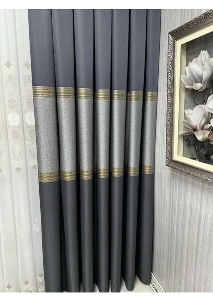Nivemeshome Manavgat Antrasit-Gold FT632113 V-2501 1/3 Sık Pileli Fon Perde Apm modelleri