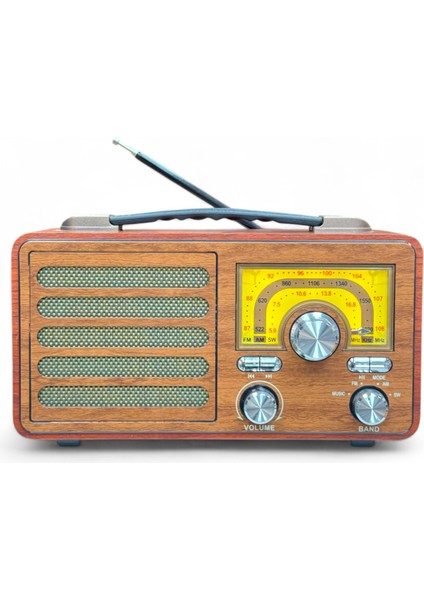 Nostalji Nostalji Ahşap Radyo,trend Tasarım Gerçek Ahşap Radyo(Bluetooth Özellikli)
