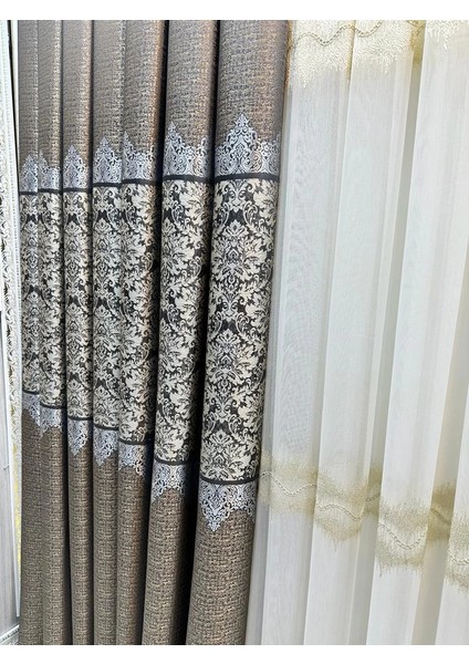 Nivemeshome FJ631749 V-2539 Arora Toprak 1/3 Sık Pileli Fon Perde Apm modelleri