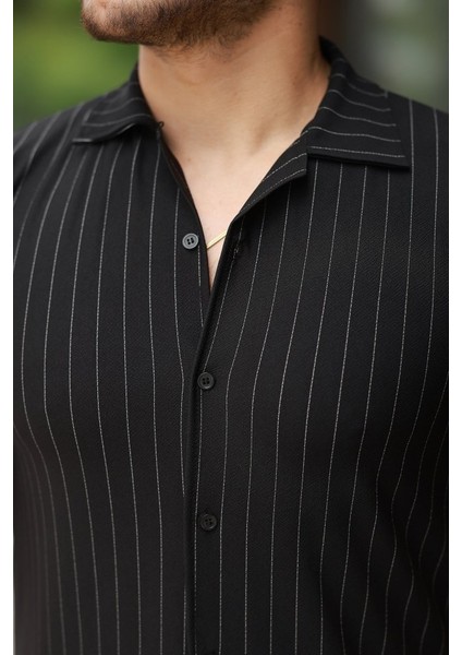 Erkek Kısa Kollu Çizgili Gömlek modelleri