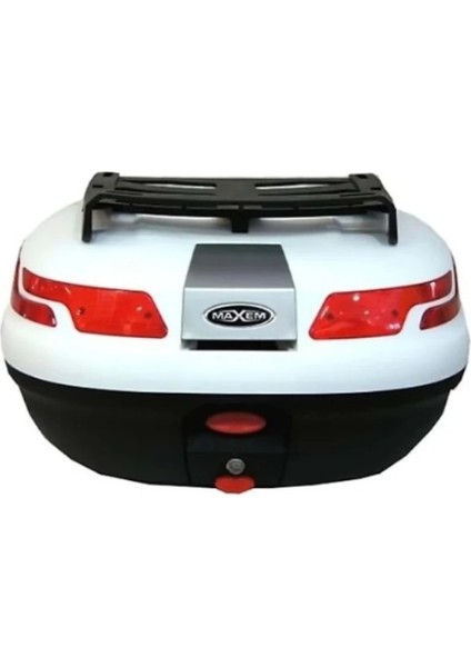 Motosiklet Arka Çanta 45 Litre Sırt Dayama ve Üst Tabla Full Set Beyaz fiyatları