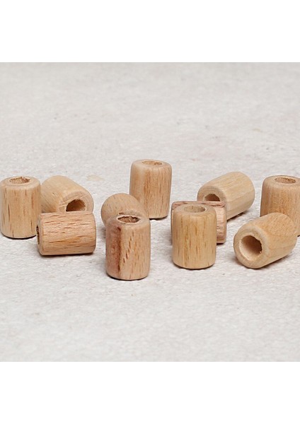 Loren Crafts 10 Adet Ham Boru Ahşap Boncuk 16MM