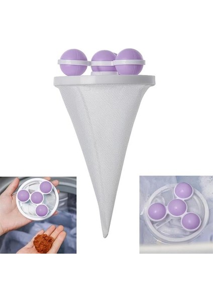 SN-26621 Çok Fonksiyonlu Çamaşır Makinesi Için Yıkanabilir Mor Toz Tüy Toplayıcı