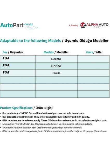 Fiat Ducato, Fiorino, Panda için 2 Adet Debriyaj ve Fren Pedal Lastiği fiyatları