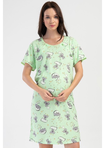 Pamuklu Kadın Kısa Kol Hamilegecelik+3/4kol Sabahlık Takım , 405363