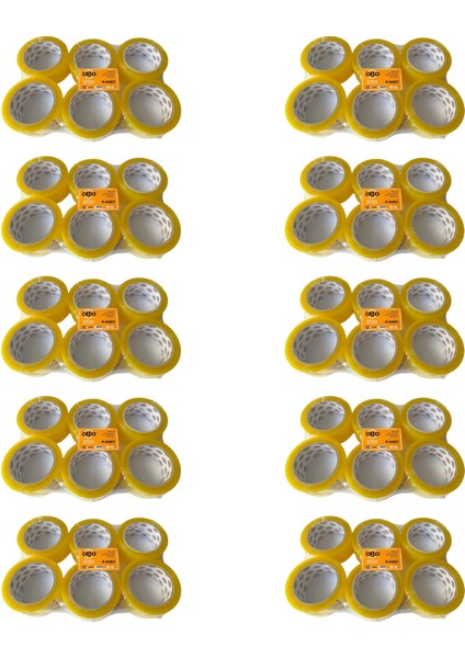 Bant Şeffaf Koli Bandı Bantı / 45 mm x 100 Metre / 6 Adetlik 10 Paket