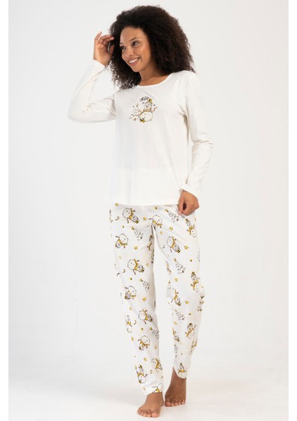 Pamuklu Kadın Uzun Kol Pijama Takım , 405335