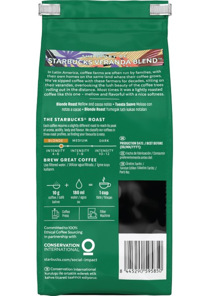 Veranda Blend Blonde Roast Öğütülmüş Kahve 200G modelleri