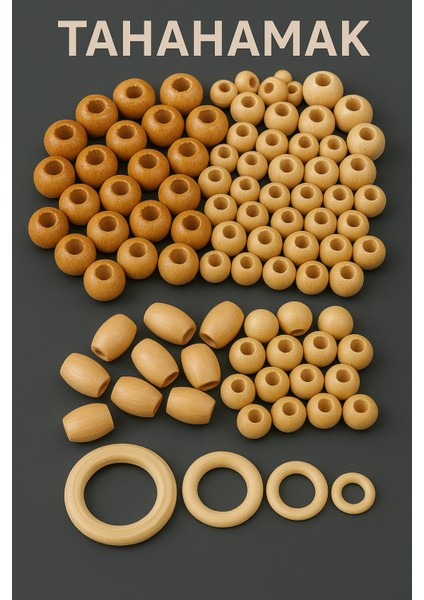 50 Adet 16 mm Ham Ahşap Boncuk fiyatları