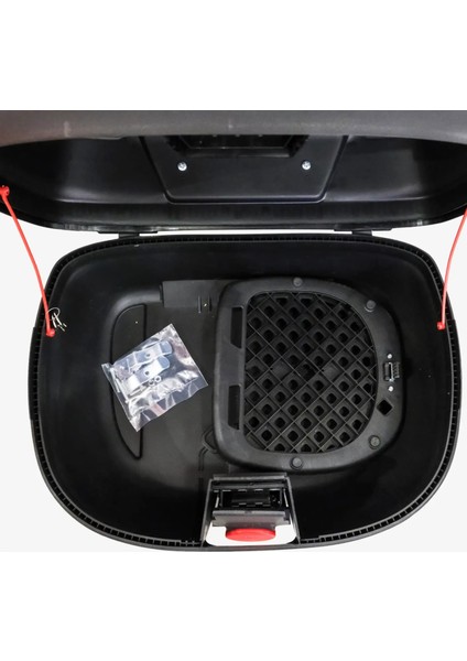 Motosiklet Arka Çanta 45 Litre Sırt Dayama ve Üst Tabla Full Set Gri fırsatları
