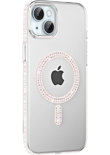 iPhone 13 Kılıf 3D Taşlı Move Manyetik Şarj Özellikli Glitter Kapak