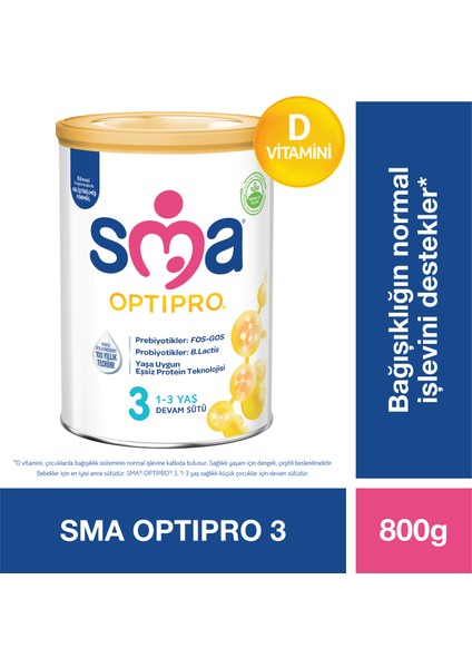 Optipro Probiyotikli 3 800 gr 1-3 Yaş Devam Sütü