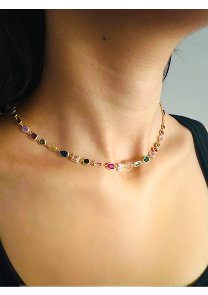 | 925 Ayar Gümüş Renkli Taşlı Kadın Gümüş Kolye fiyatları