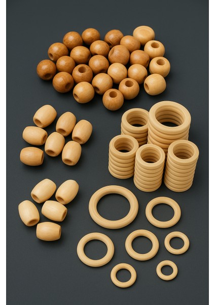 50 Adet 14MM Ham Ahşap Boncuk modelleri
