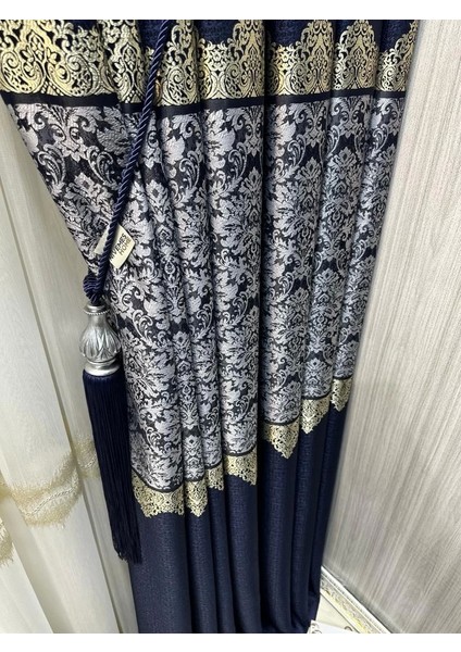 Nivemeshome FJ631749 V-517 Arora Lacivert 1/3 Sık Pileli Fon Perde Apm indirimleri
