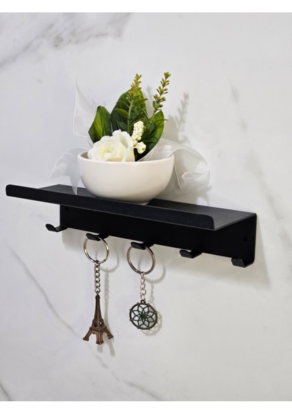 Metal Dekoratif Raflı Anahtarlık Çok Amaçlı Minimalist ve Şık Askılık