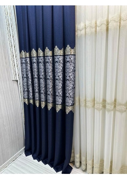 Nivemeshome FJ631749 V-517 Arora Lacivert 1/3 Sık Pileli Fon Perde Apm fiyatları
