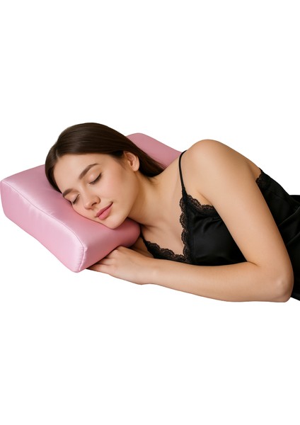 Güzellik Yastığı – 2'si 1 Arada Ortopedik Visco Hafızalı Köpük VE%100 Saf Dut Ipek Ergonomik Yaşlanma ve Tasarım, Cilt ve Saç Koruyucu, Lüks ve Cilt Dostu Yastık (Pembe) fiyatları