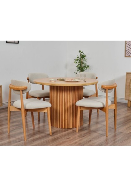 Bohem Sandalye Gürgen Çıtalı Iskandinav Masa 105 cm 4sandalye fiyatları