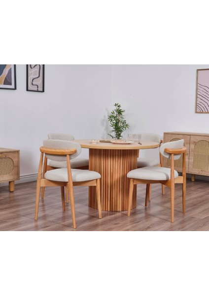 Bohem Sandalye Gürgen Çıtalı Iskandinav Masa 105 cm 4sandalye modelleri