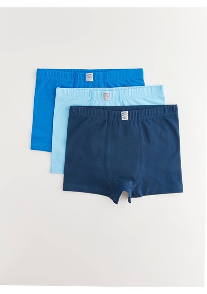 Lcw Kids Lacivert Basic Pamuklu Erkek Çocuk Boxer 3'lü