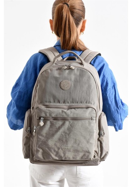 Bolsas 1094 Su Geçirmez Ithal Krinkıl Kumaş Laptop Bölmeli Okul ve Günlük Sırt Çantası Vizon fiyatları