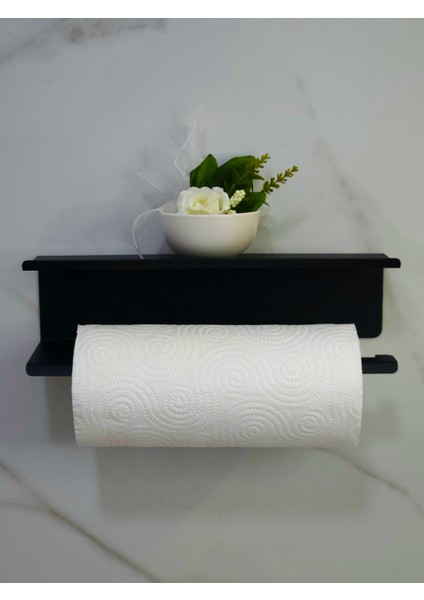 Metal Raflı Kağıt Havluluk Havlu Askısı Tutucu 3m Bantla Montaj Banyo Mutfak fırsatları