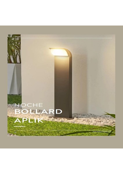 Köln 50 cm LED Bahçe Direği – 14W 3000K Orta Boy Antrasit Bollard Lambası