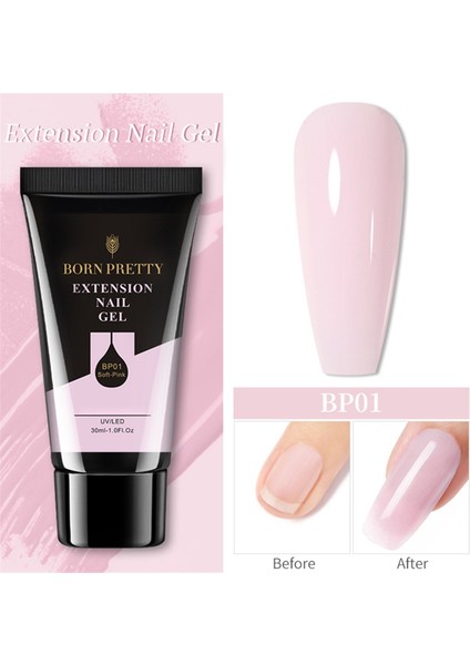 Tırnak Uzatma Poly Jel Soft Pembe 30 ml Hızlı Uzatma ve Doğal Görünüm