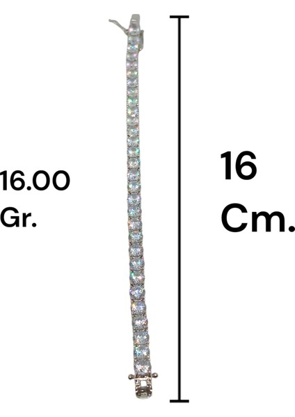 925 Ayar Gümüş Su Yolu Tenis Bileklik – Elmas Kesim Taşlı, Şık ve Gösterişli Kadın Bileklik fırsatları