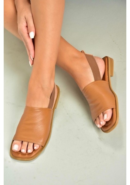 U944704203 Taba Hakiki Deri Kadın Sandalet fırsatları