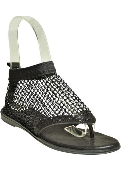 U713261215 Siyah File Parmak Arası Kadın Sandalet indirimleri
