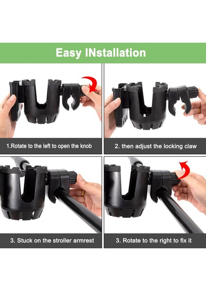 GA17 Bebek Arabası Bisiklet ve Tekerlekli Sandalyeler Için Cep Telefonu Tutuculu Içecek Tutucu Hızlı Çıkarmalı Su Şişesi Tutucu fırsatları