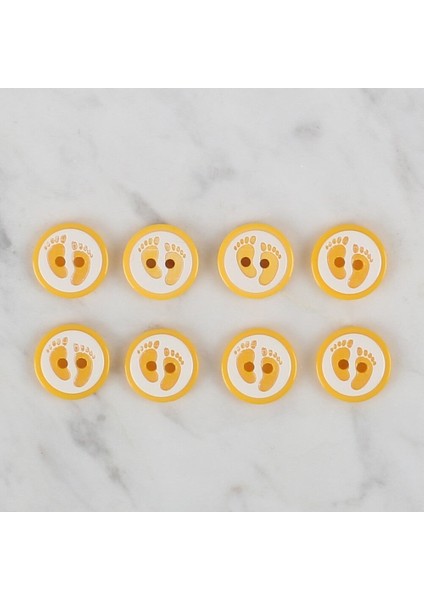 Loren Crafts Sarı 8 Li Ayak Izi Düğme - 443 fiyatları