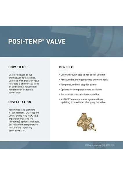 T2183 Dartmoor Posi-Temp Küvet/duş, Krom fiyatları