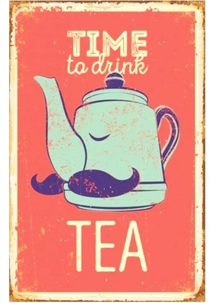 Time To Drink Tea Retro Vintage DRTR0126 Ahşap Mdf Tablo