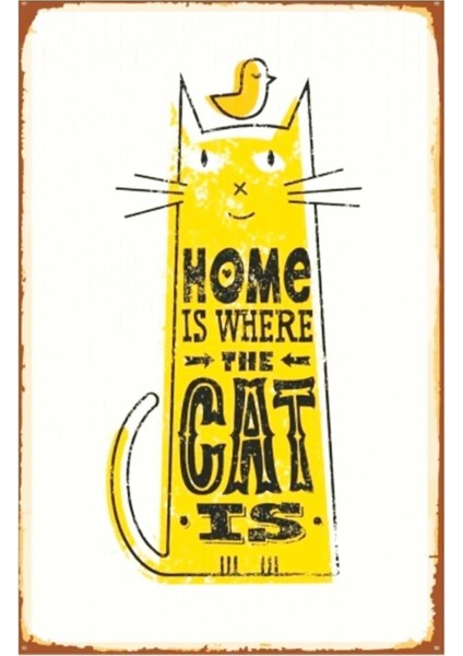 Kuşe Kağıt Duvar Posteri Cat Is Retro Vintage DRTR0040