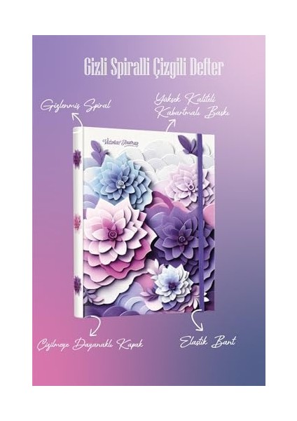 Spiralli Defter Sert Kapak 192 Sayfa 96 Yaprak 17X24 cm 90GR. Çizgili modelleri