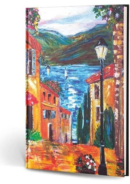 Color Creamona Amalfi Dokulu Mini Defter Çizgili (Göl)