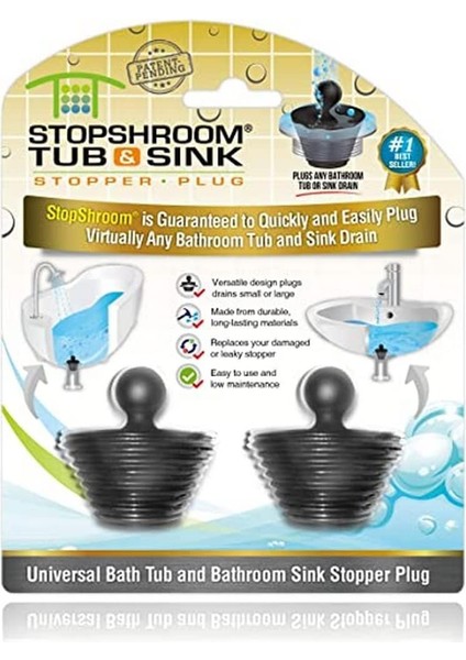 Küvet 2'li Paket Küvet ve Banyo Lavabo Süzgeçleri Için Evrensel Durdurucu, Siyah Fiş 2pk, 2 Adet