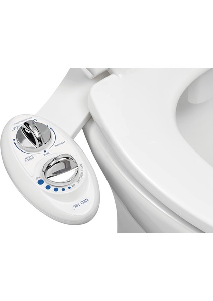 Bidet Neo 185 Bidet Kendi Kendini Temizleyen Çift Başlıklı Manuel Tuvalet Aparatı, Beyaz