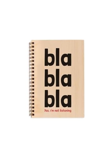 Yes I 'am Not Listening Tasarımlı 8 cm x 12 cm Ölçülerinde Çizgisiz 48 Yaprak Ahşap Kapaklı Defter modelleri