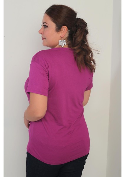 Kadın V Yaka Likralı Büyük Beden Bluz fırsatları