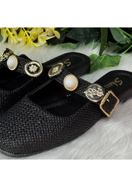 Taşlı Hasır Görünümlü Yazlık Babet M1013 modelleri