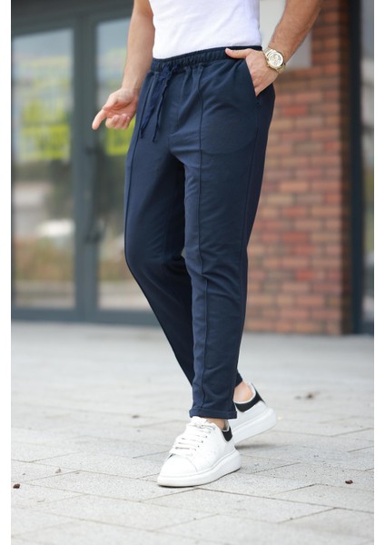 Lacivert Çımalı Bel Lastikli Modern Fit Erkek Jogger PANTOLON-2527